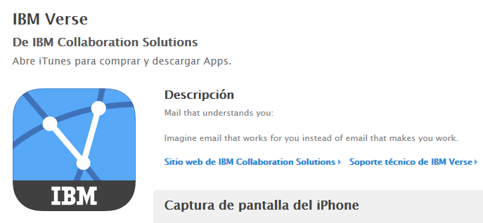 Image:IBM Verse for IOs disponible